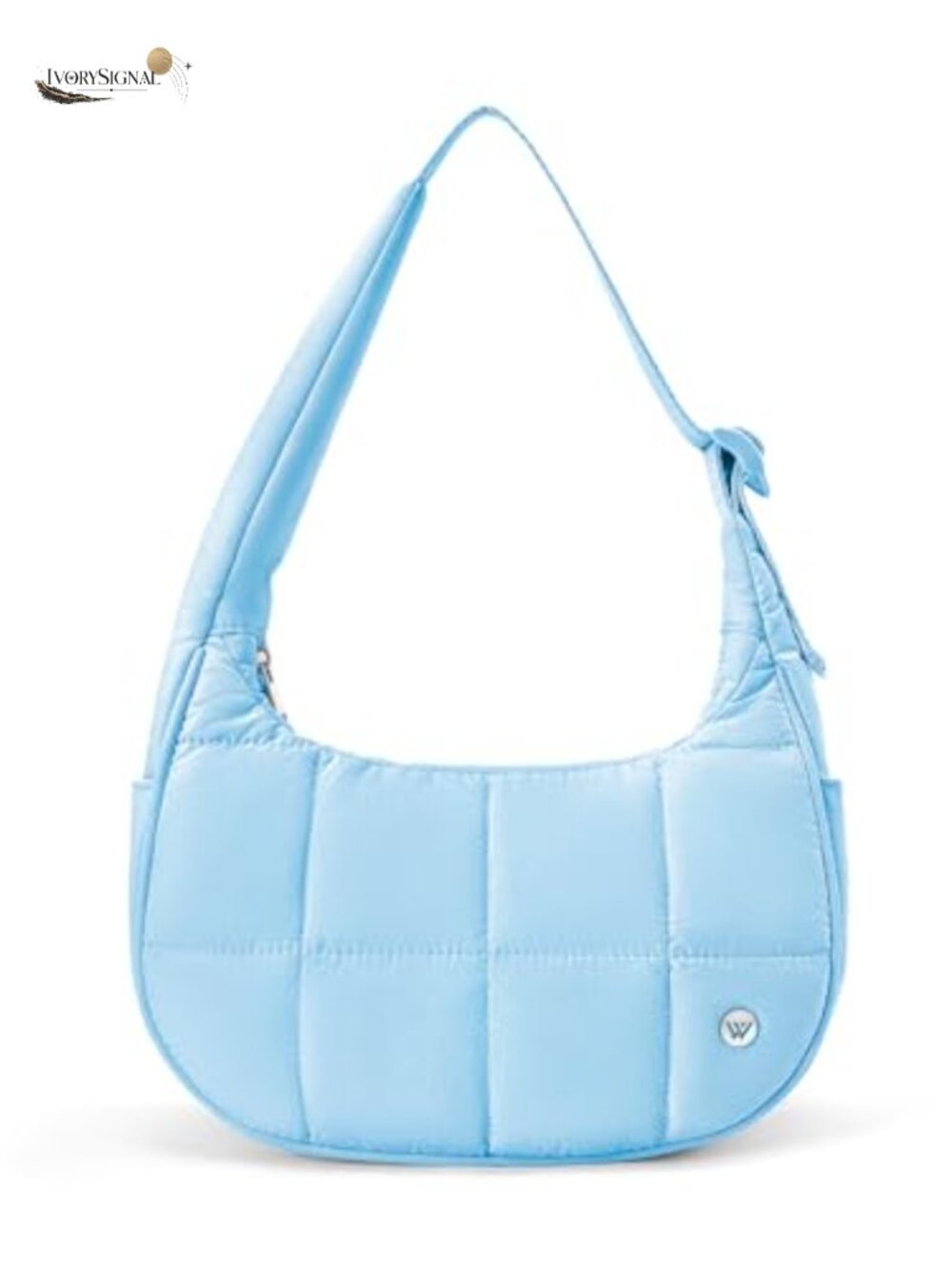 Puffer Crescent Shoulder Bag Waterproof Nylon Women's Handbag